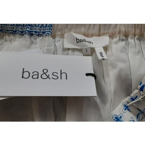 75% OFF NWT Ba&sh Ionder Midi Skirt Boho in Cream/Blue Color Size: L MSRP" $400 - Picture 7 of 7